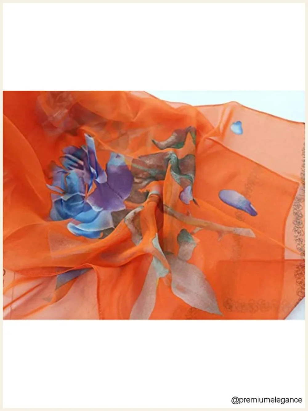 Women's Lightweight Floral Scarf, 100% Polyester Silk Feeling Shawl